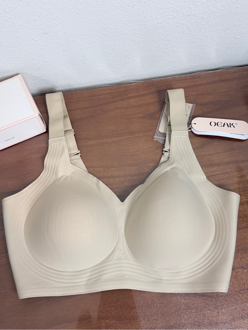 OEAK Smooth Nude Everyday Wireless Bra Full Support XL NWT